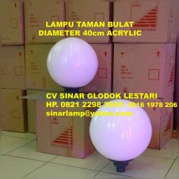 Lampu Taman Bulat Polytelin 40cm Leher Angsa